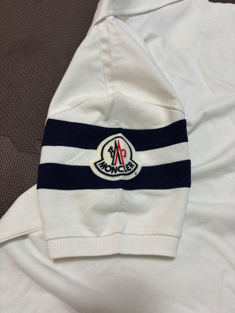 MONCLER メンズ　ホワイト ポロシャツ