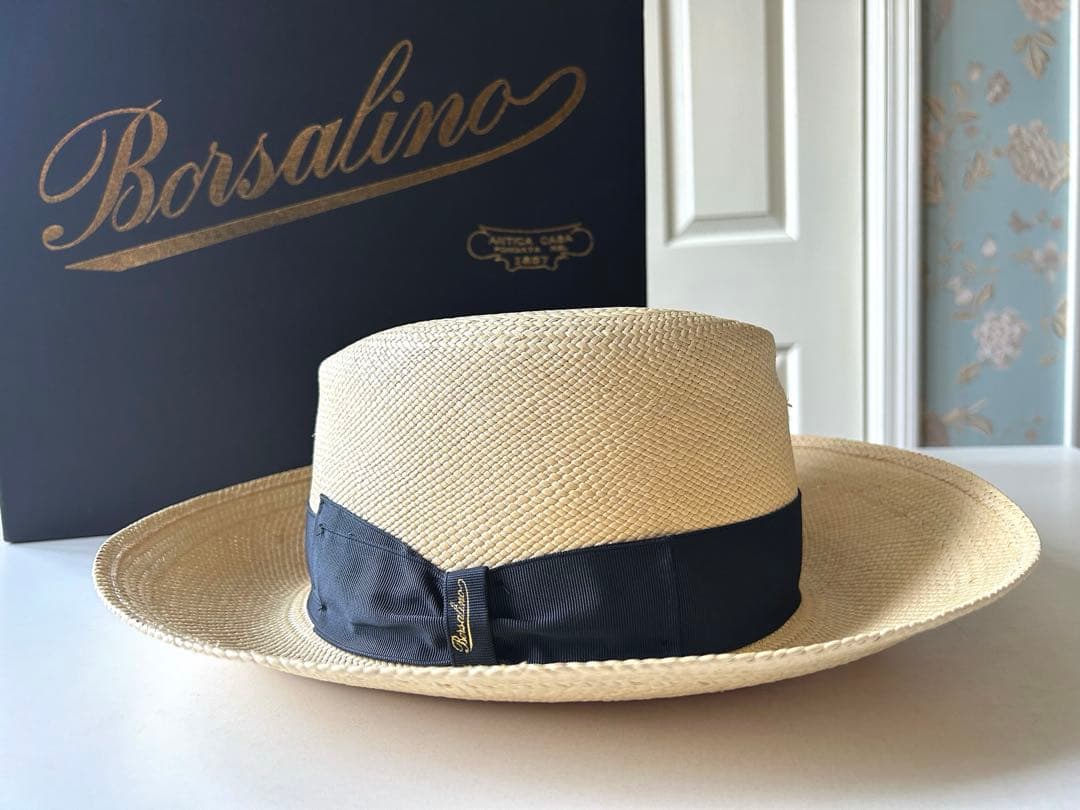 ☆jugon☆美品☆ボルサリーノ☆素敵な大人パナマハット Mサイズ