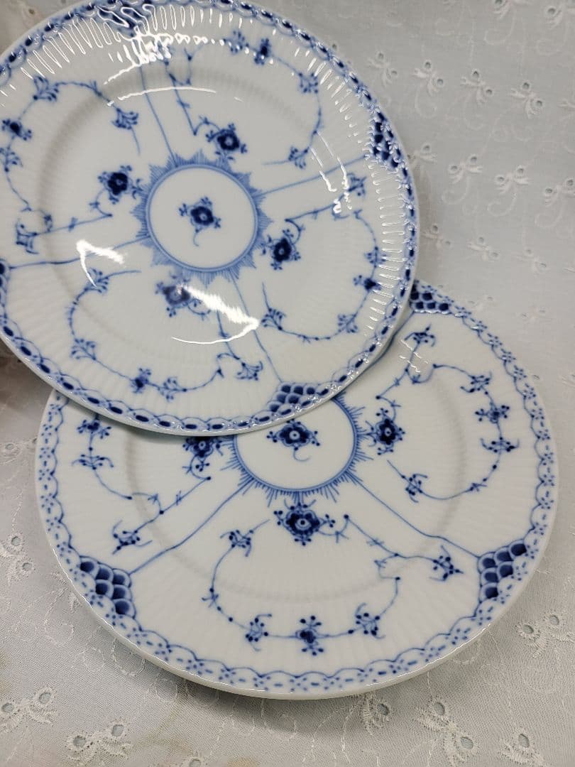 2枚✨ロイヤルコペンハーゲン ブルーフルテッド ハーフレース プレート 19 皿