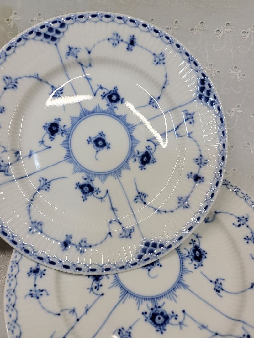 2枚✨ロイヤルコペンハーゲン ブルーフルテッド ハーフレース プレート 19 皿