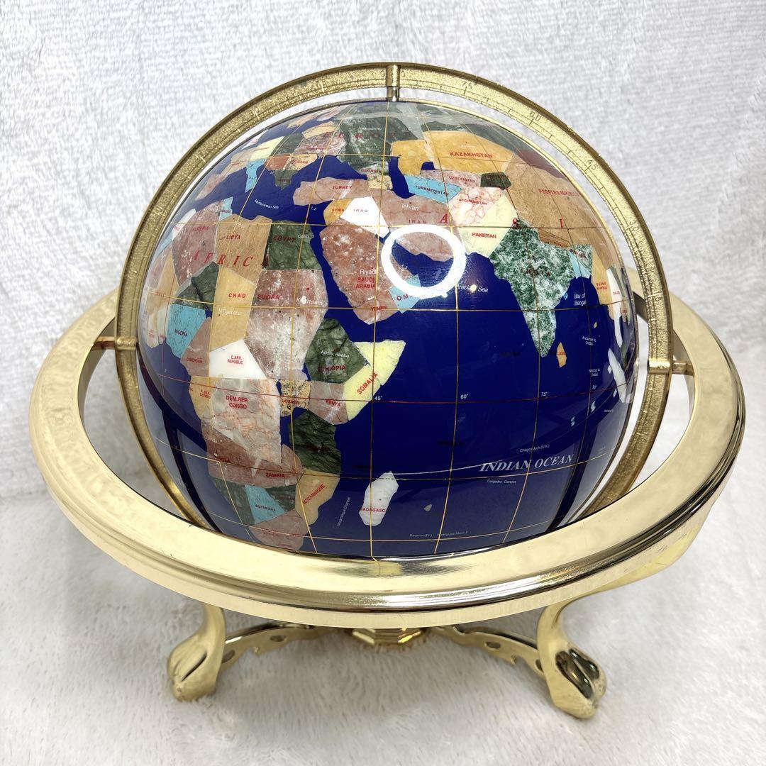 アンティーク地球儀　ゴールドスタンド　方位磁針付　猫脚　vendage