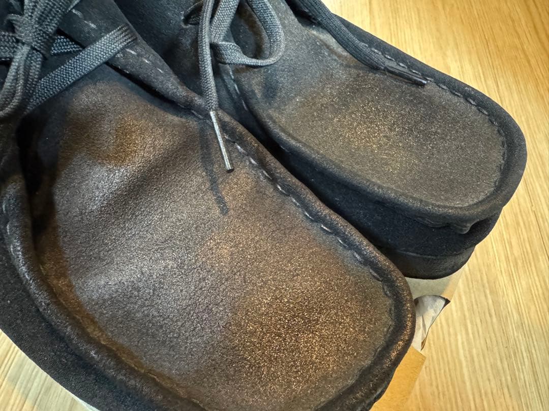 クラークス ワラビーゴアテックス ブラックスエード UK7.5