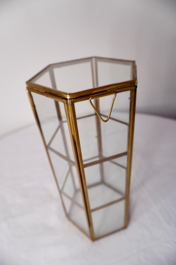 ガラスショーケース ジュエリーケース ヴィンテージ 真鍮