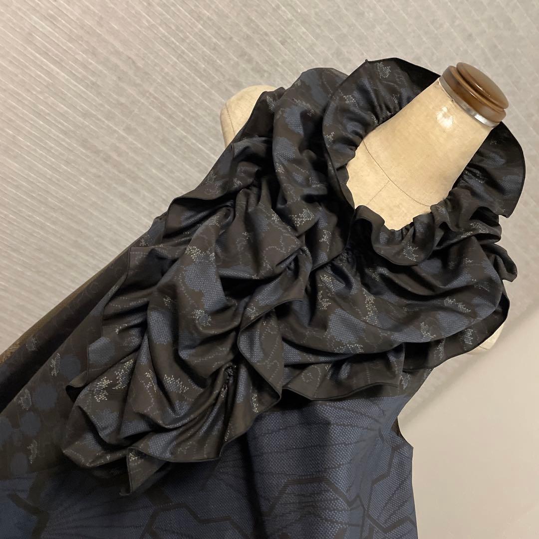 着物ワンピーステントラインマキシ丈【223】大島紬《龍郷柄7マルキ含む》