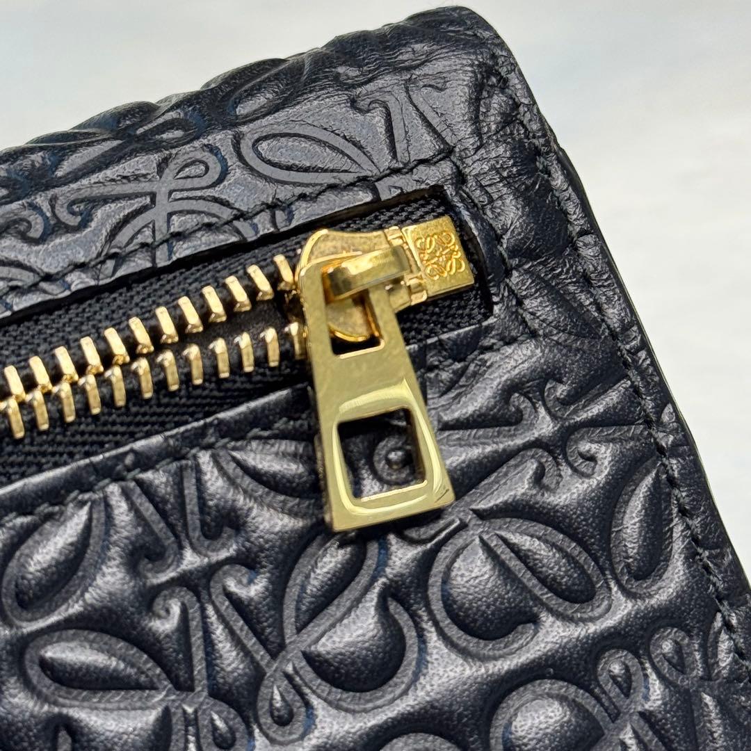 LOEWE ロエベ リピート アナグラム ミディアムウォレット ブラック