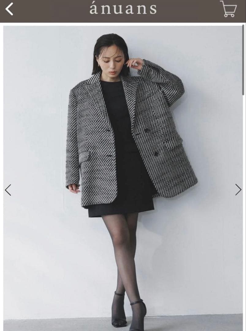 【Kiki様】anuans ツイードウールジャケット コート