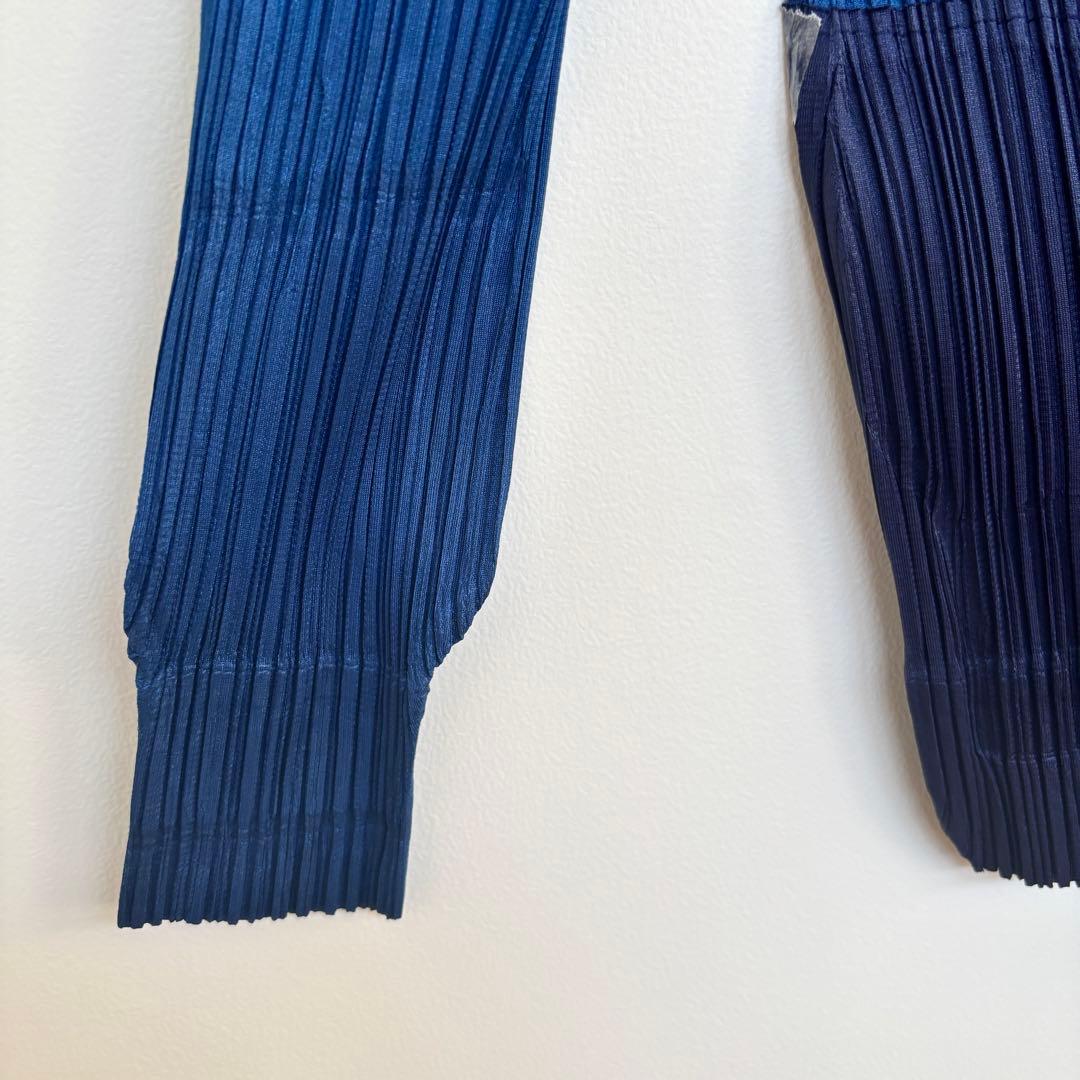 極美品 プリーツプリーズ イッセイミヤケ ジップアップパーカーフーディー長袖