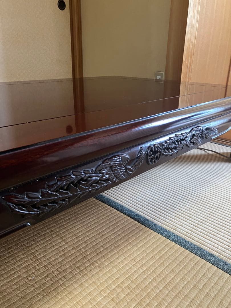 彫刻入り和座卓