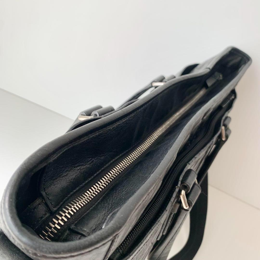 【COACH】コーチ　ビジネスバッグ　ブラック　黒　オプアート　レザー