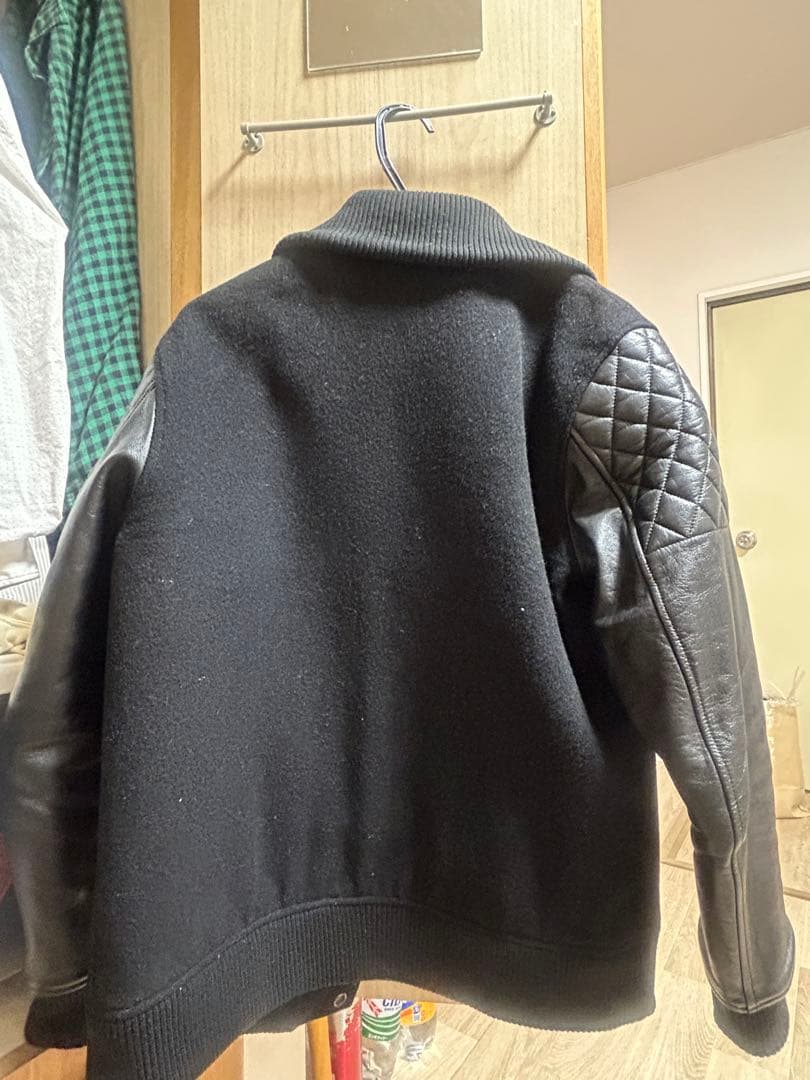 【超美品】The Crimmie スタジャン 黒 ウール・レザー