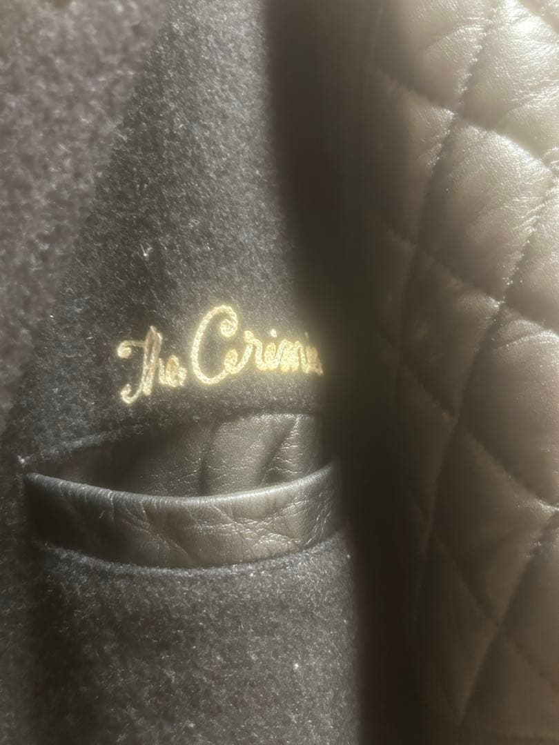 【超美品】The Crimmie スタジャン 黒 ウール・レザー