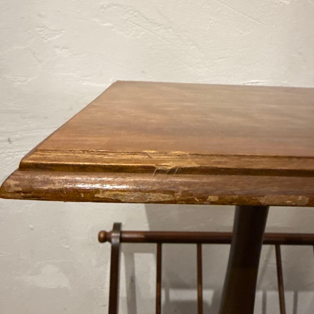 年末年始saleヴィンテージ　木製サイドテーブル　マガジンラック付き