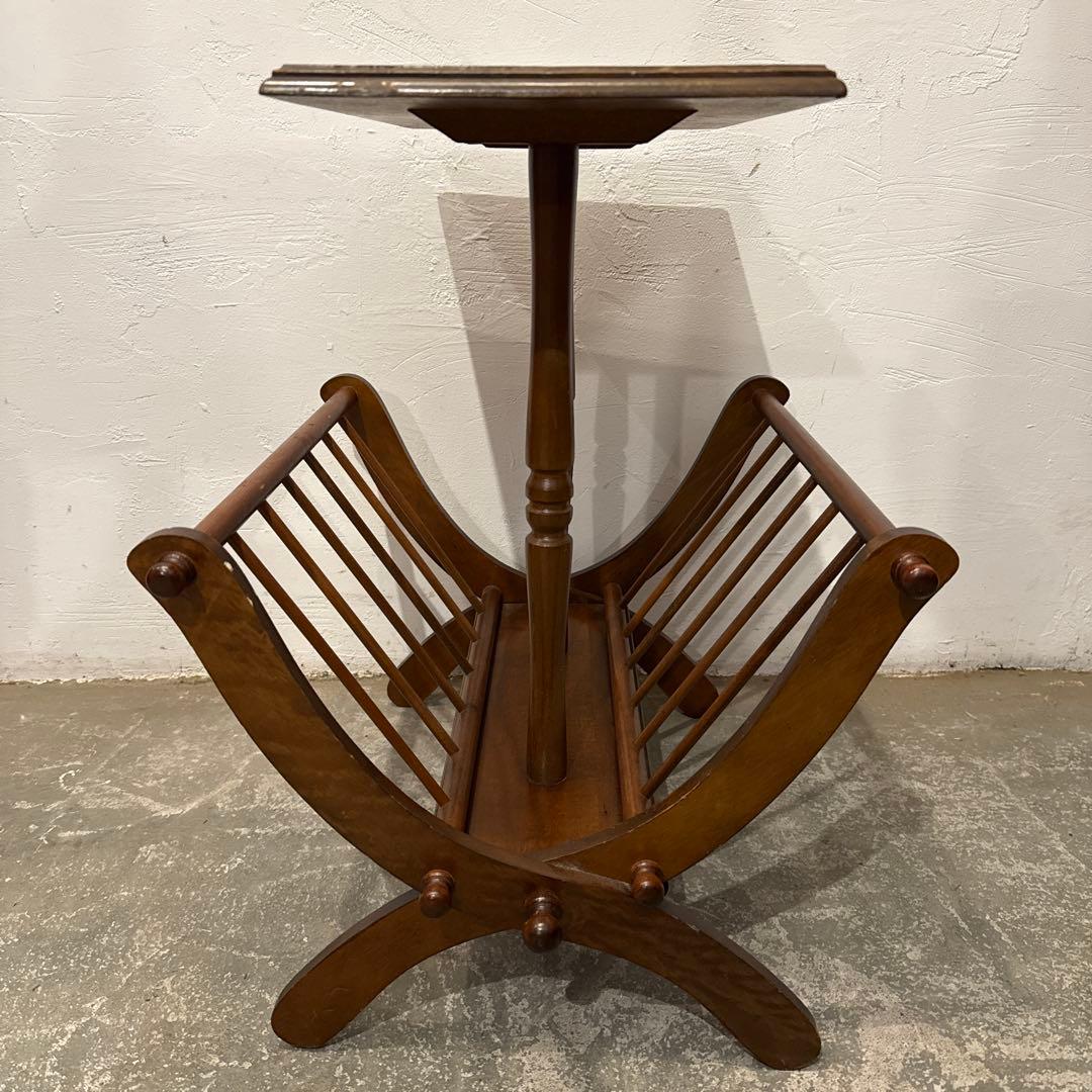 年末年始saleヴィンテージ　木製サイドテーブル　マガジンラック付き