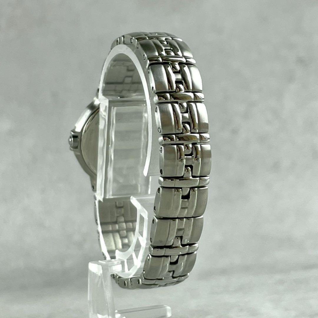 【稼働/極美品】 イヴサンローラン クォーツ腕時計 デイト ダイヤ シルバー