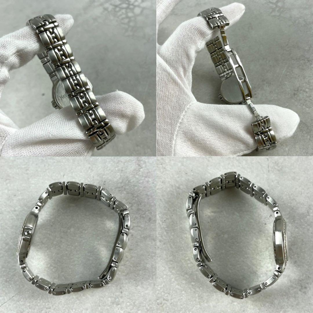 【稼働/極美品】 イヴサンローラン クォーツ腕時計 デイト ダイヤ シルバー