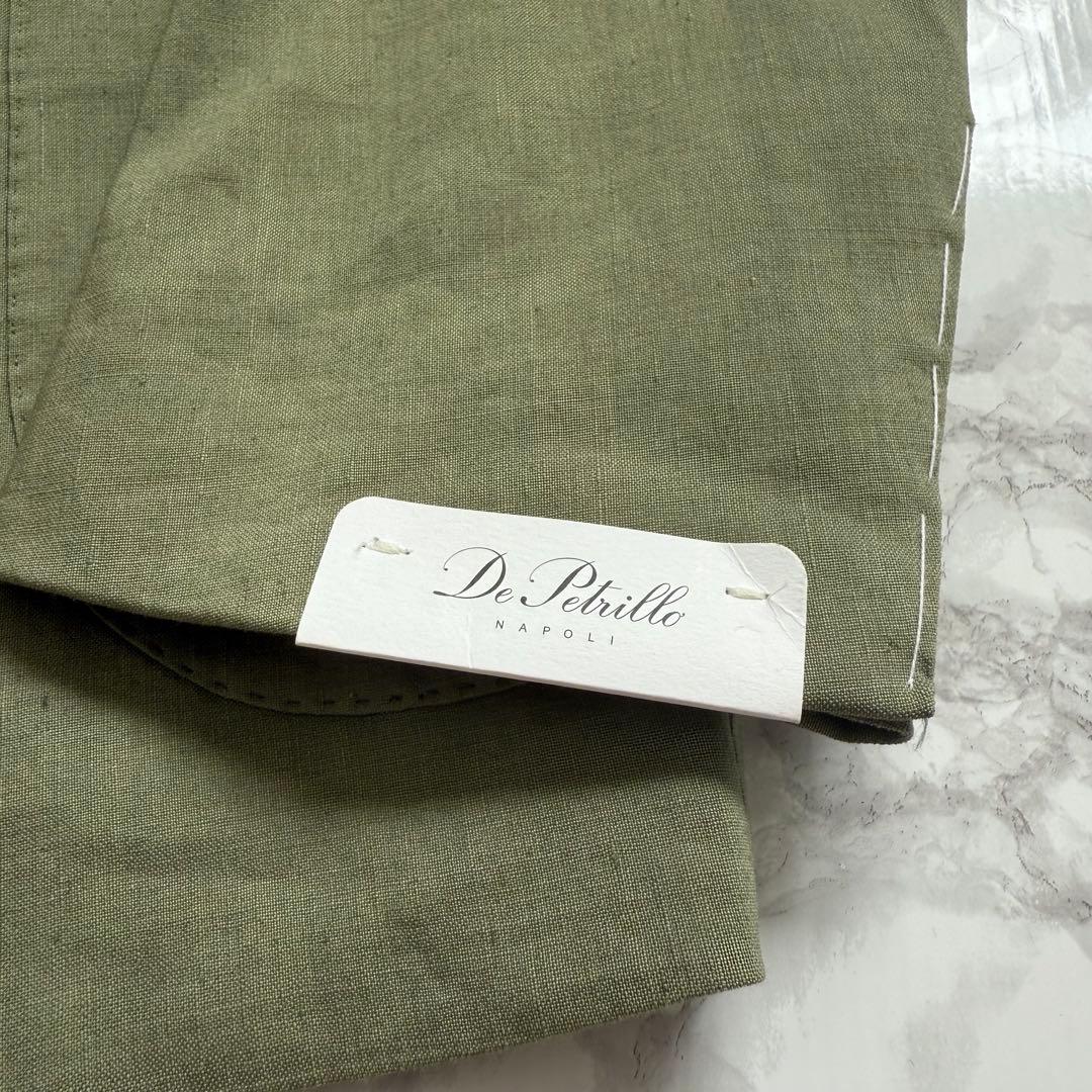 【未使用】ペトリロウールリネンオリーブスーツ　46サイズ