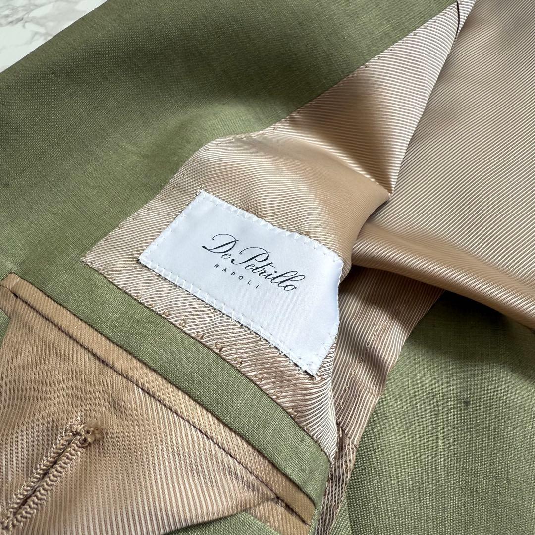 【未使用】ペトリロウールリネンオリーブスーツ　46サイズ