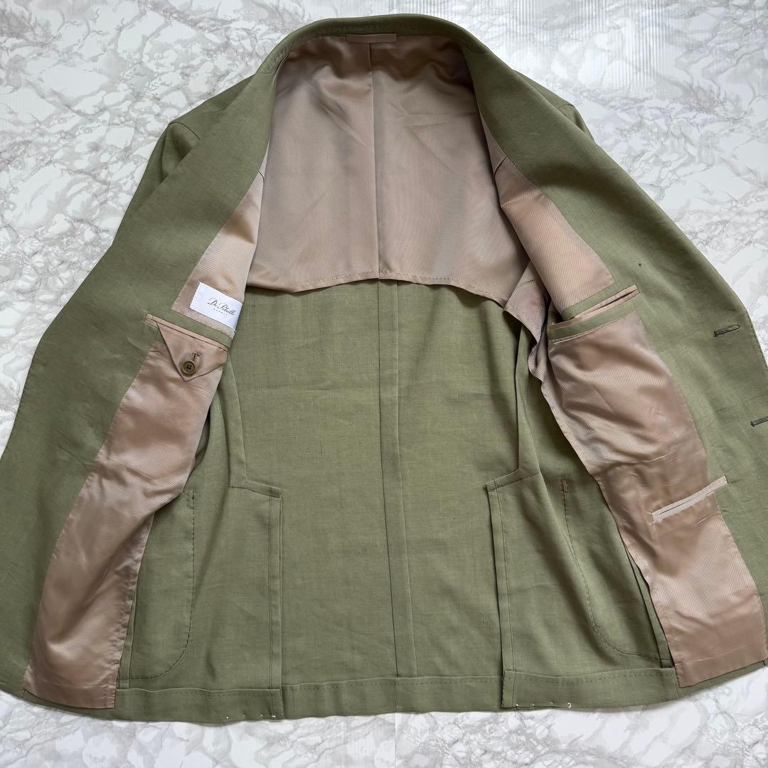 【未使用】ペトリロウールリネンオリーブスーツ　46サイズ