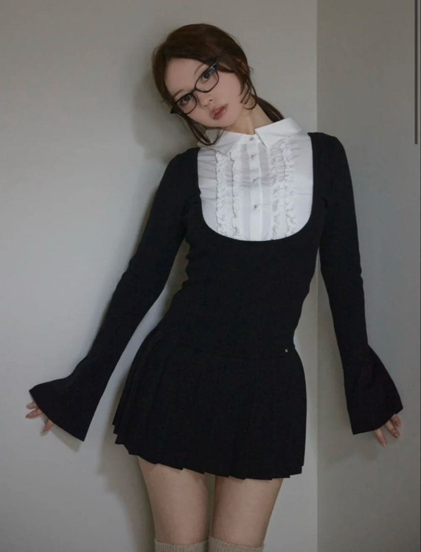 ワンピース ANDMARY Lotta frill mini dress