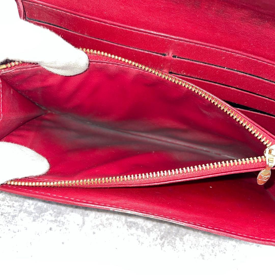 【微美品】LOUIS VUITTON ルイヴィトン　長財布　ヴェルニ　赤　レザー