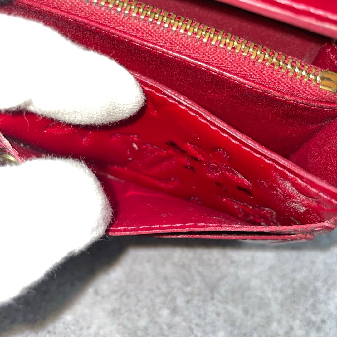 【微美品】LOUIS VUITTON ルイヴィトン　長財布　ヴェルニ　赤　レザー