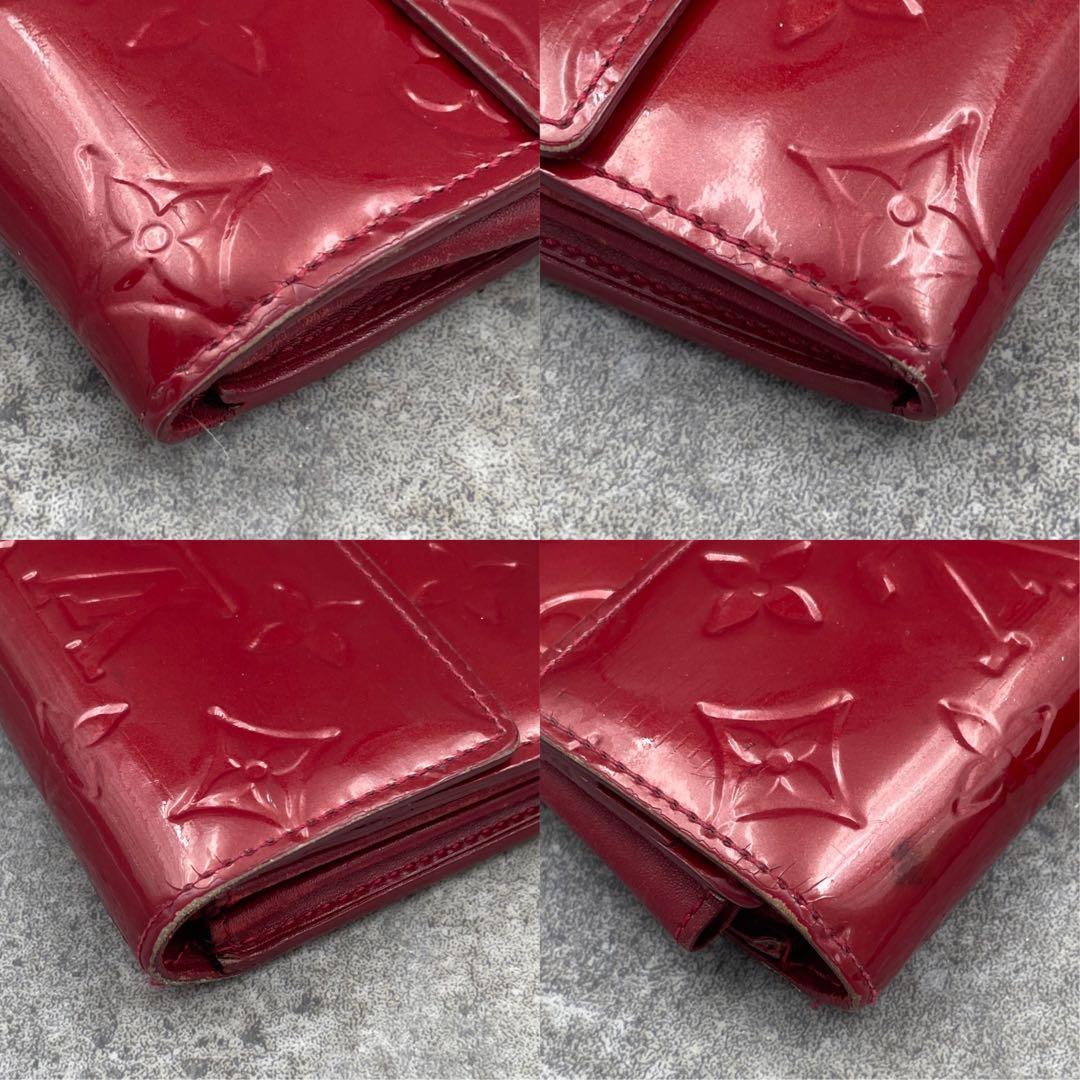 【微美品】LOUIS VUITTON ルイヴィトン　長財布　ヴェルニ　赤　レザー