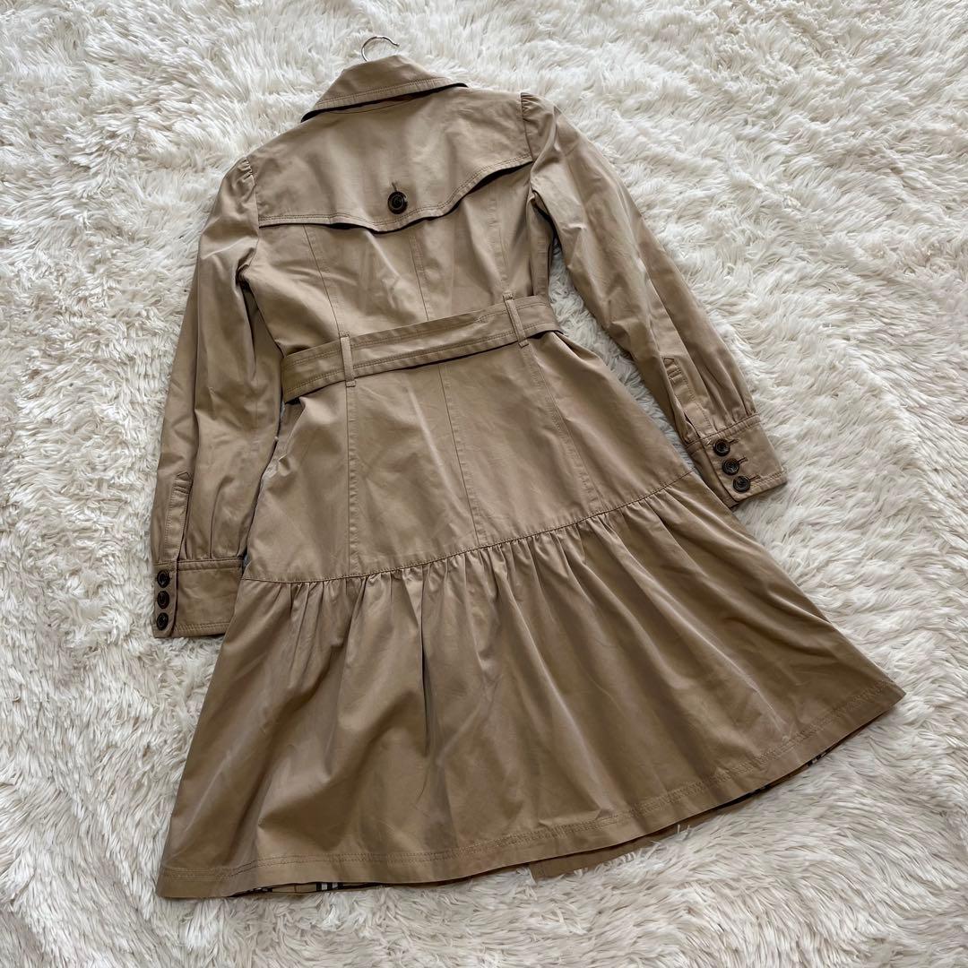 BURBERRY BLUE LABELトレンチコートベージュ フレアノバチェック