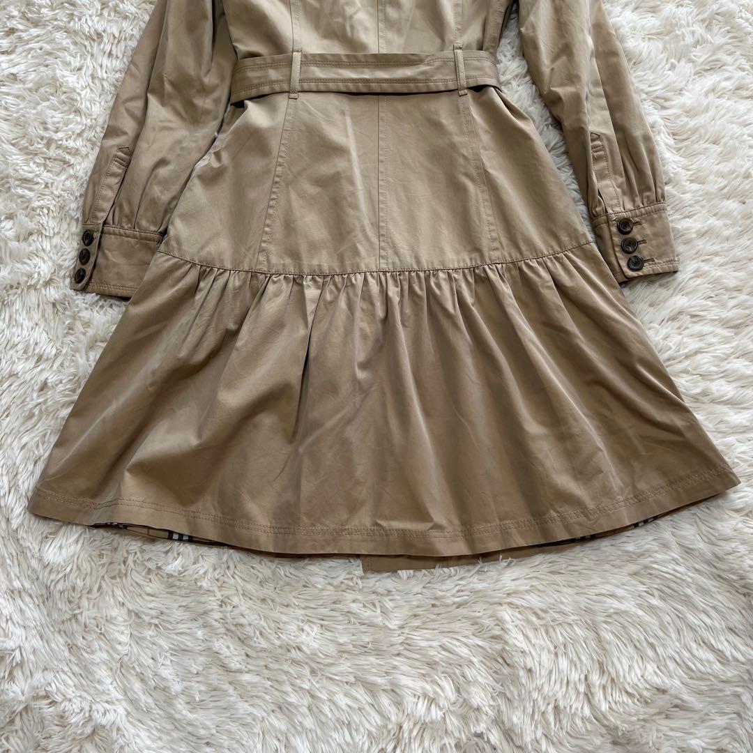 BURBERRY BLUE LABELトレンチコートベージュ フレアノバチェック