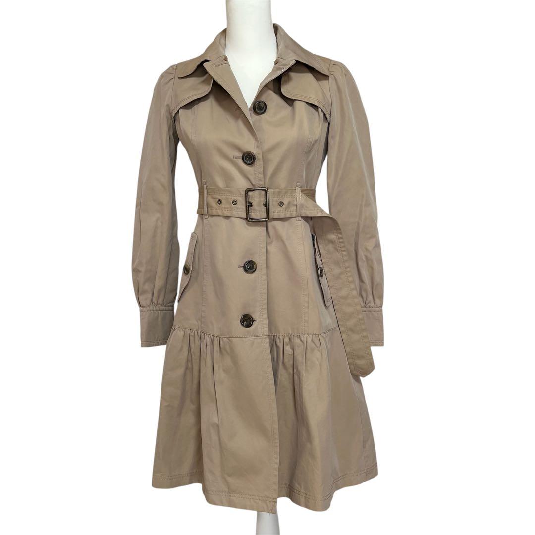 BURBERRY BLUE LABELトレンチコートベージュ フレアノバチェック