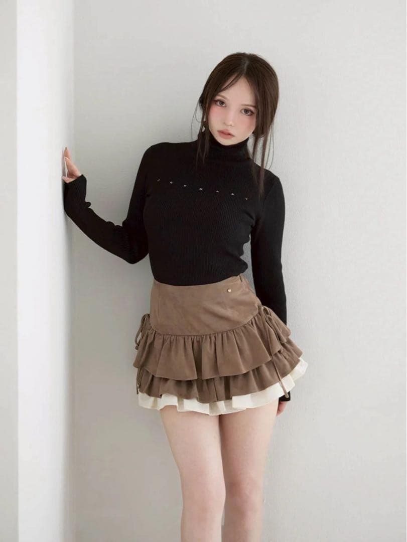 【大人気】mel gather skirt brown andmary