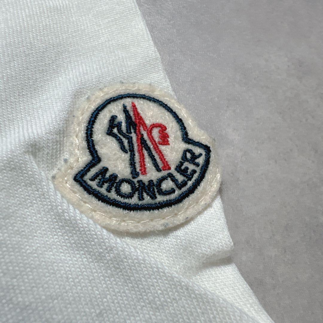 MONCLER モンクレール 半袖 Tシャツ 首ロゴ 袖ワッペン ホワイト S.