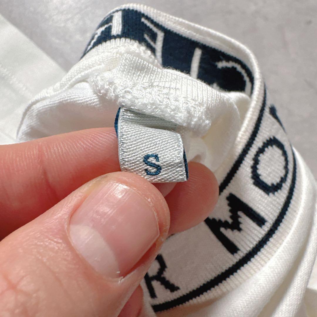 MONCLER モンクレール 半袖 Tシャツ 首ロゴ 袖ワッペン ホワイト S.