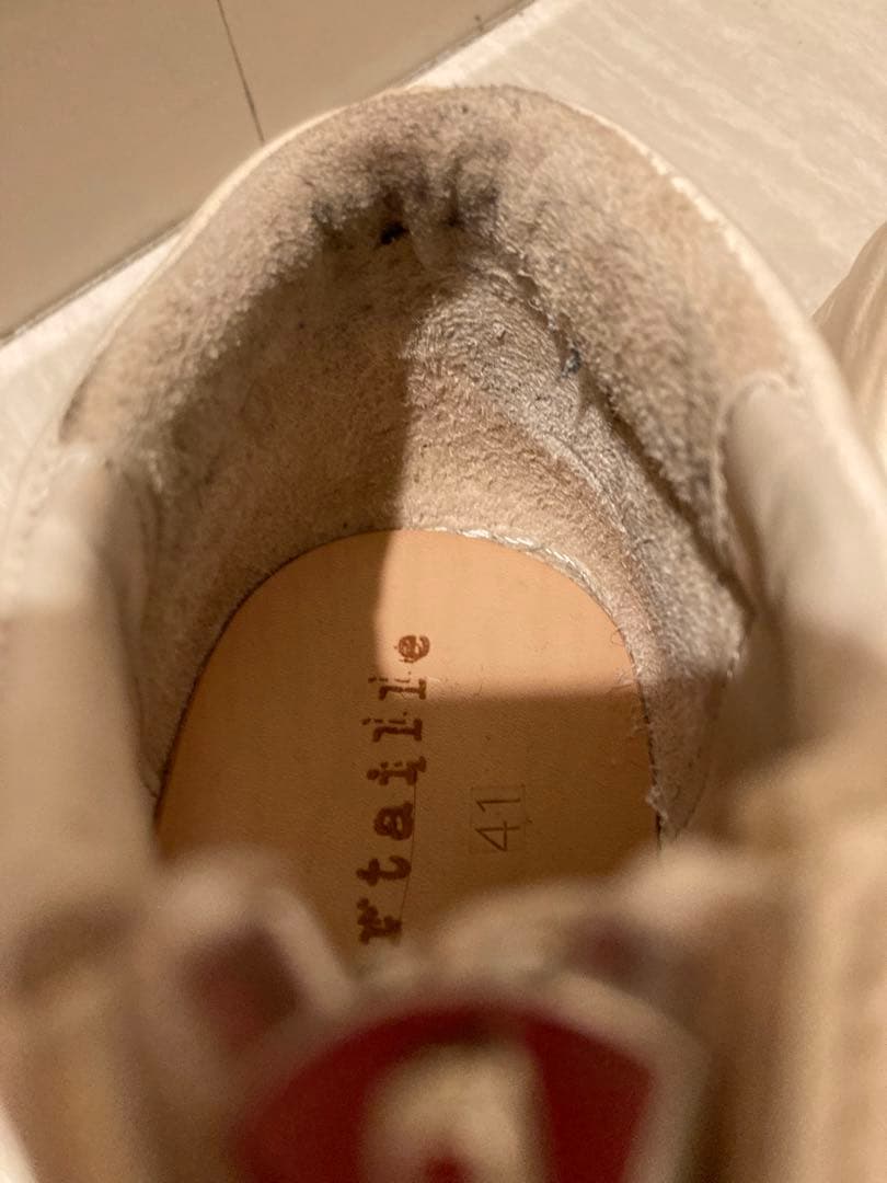 portaille ポルタユ　ホワイトレザー ジッパースニーカー