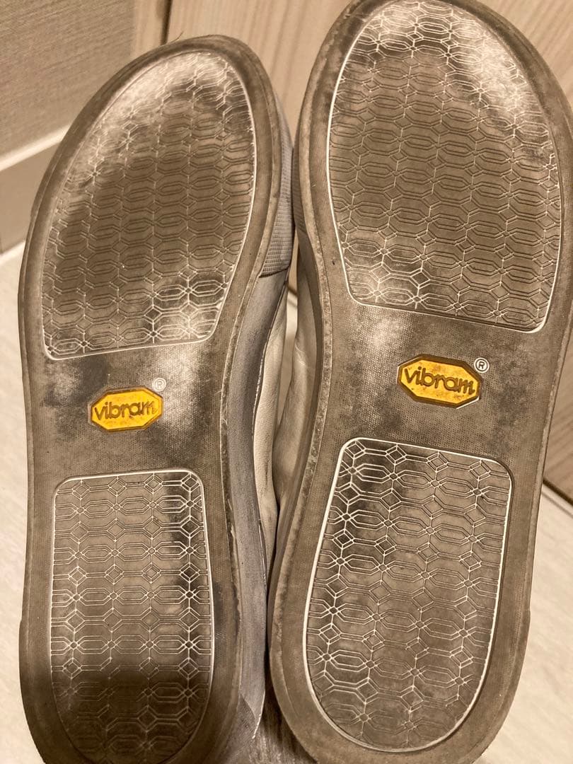 portaille ポルタユ　ホワイトレザー ジッパースニーカー