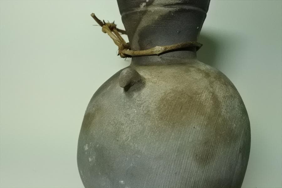 須恵器　アンティーク　骨董品　蔓　掛花生　落とし付