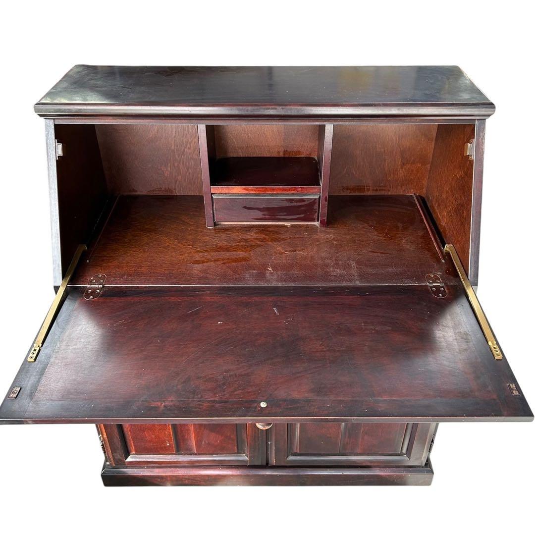 直接取引可能 上ヶ嶋木工 アンティーク ライティングビューロー デスク 収納付き