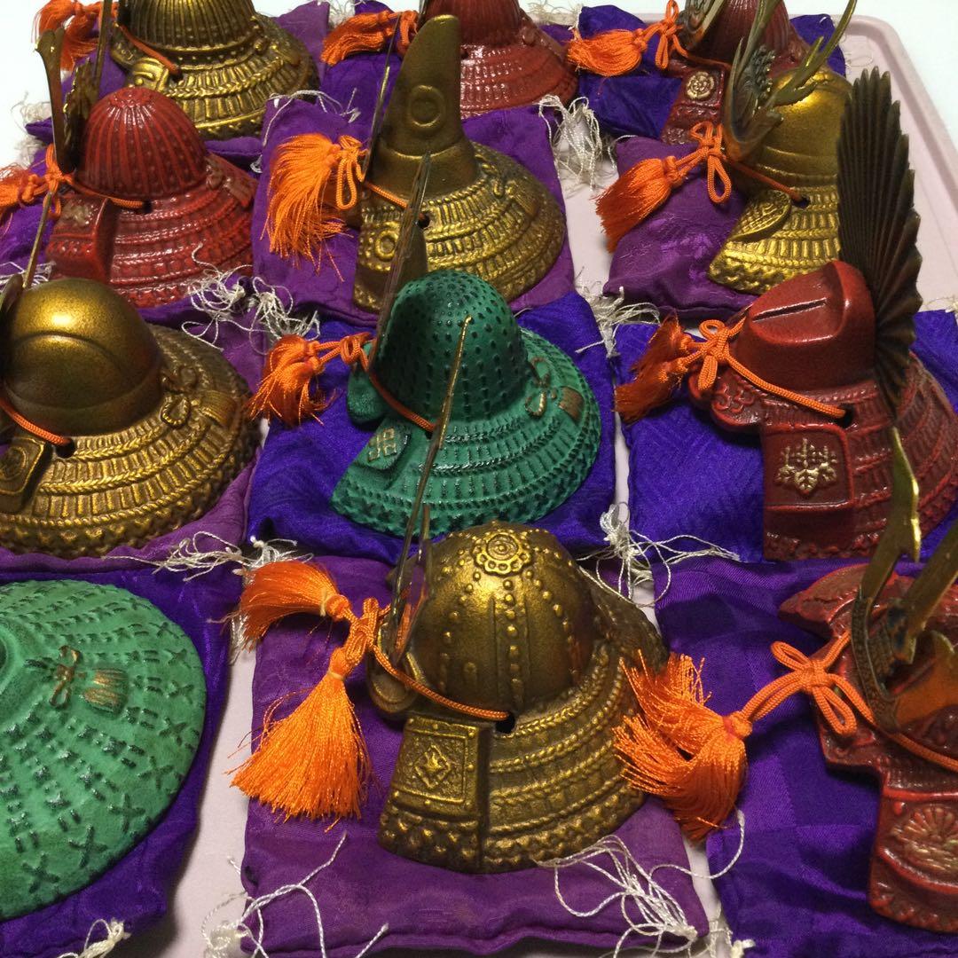 兜　置物　飾り　戦国武将兜13点