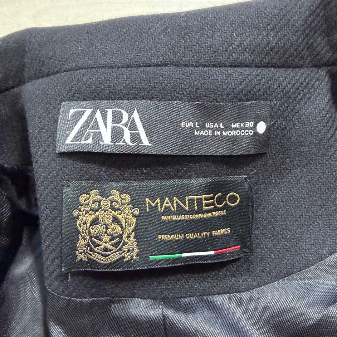 極美品 ZARA 大きい L マンテコ ナポレオン 金ボタン ダブル ブラック