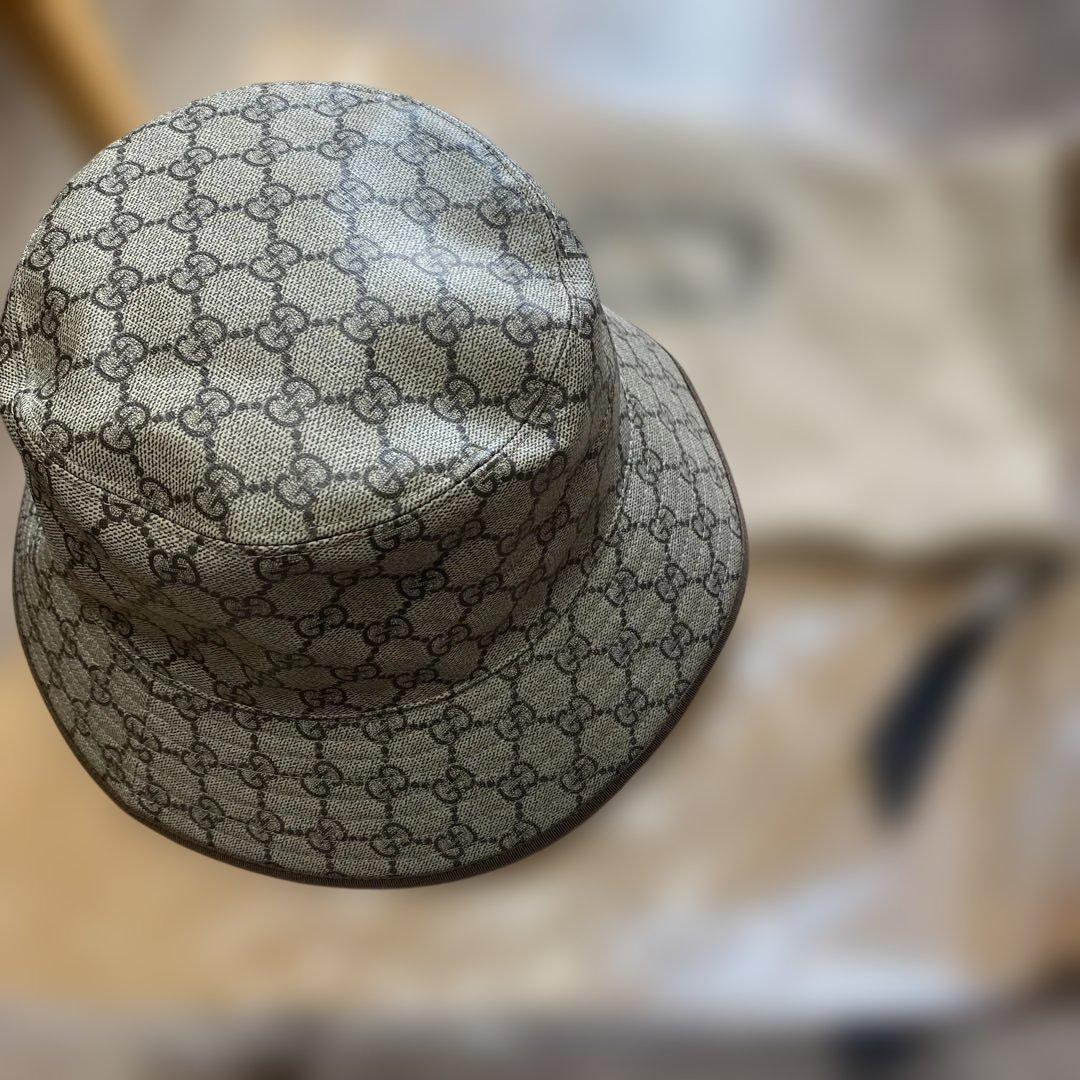 GUCCI GGパターン バケットハット ベージュ