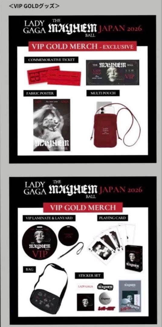 おまけ付き❗️Lady Gaga VIP Gold 特典限定グッズフルセット７点