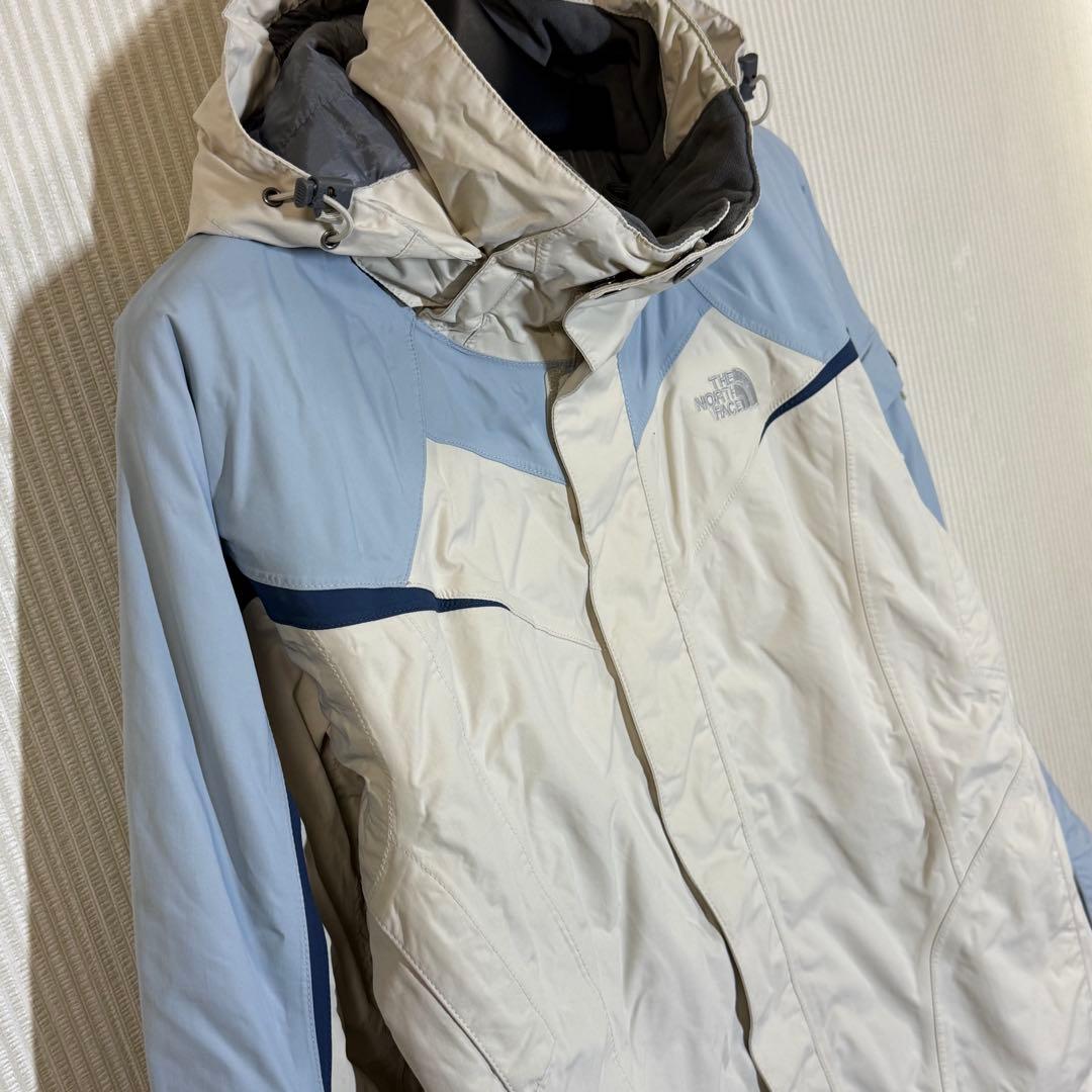 （美品）ザ・ノースフェイスUS古着　スノーウェア　水色/アイボリー　レディースM