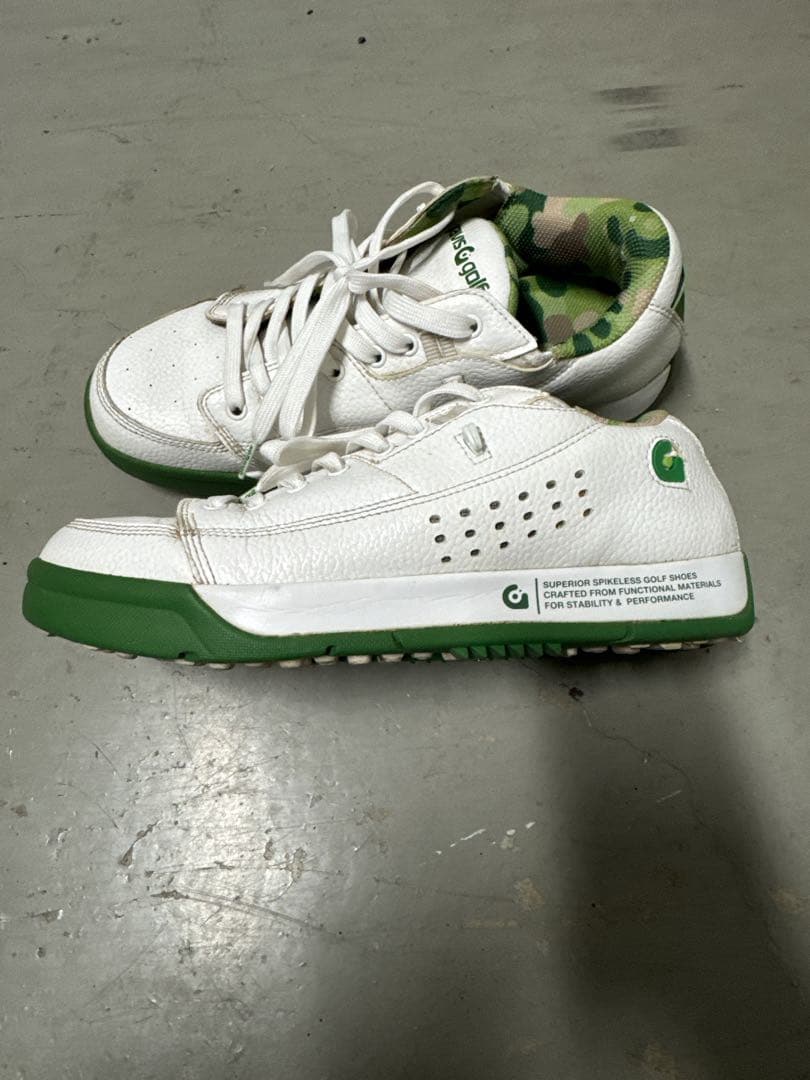 gravis golf スニーカー ホワイト/グリーン