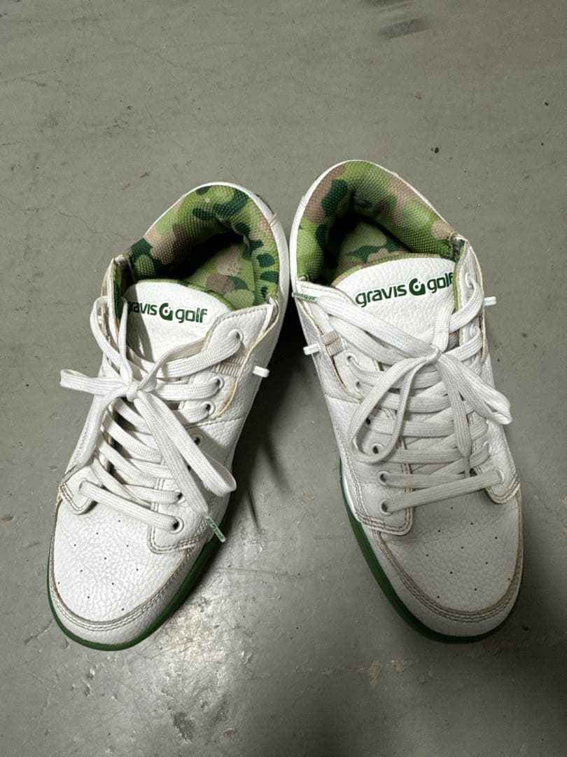 gravis golf スニーカー ホワイト/グリーン