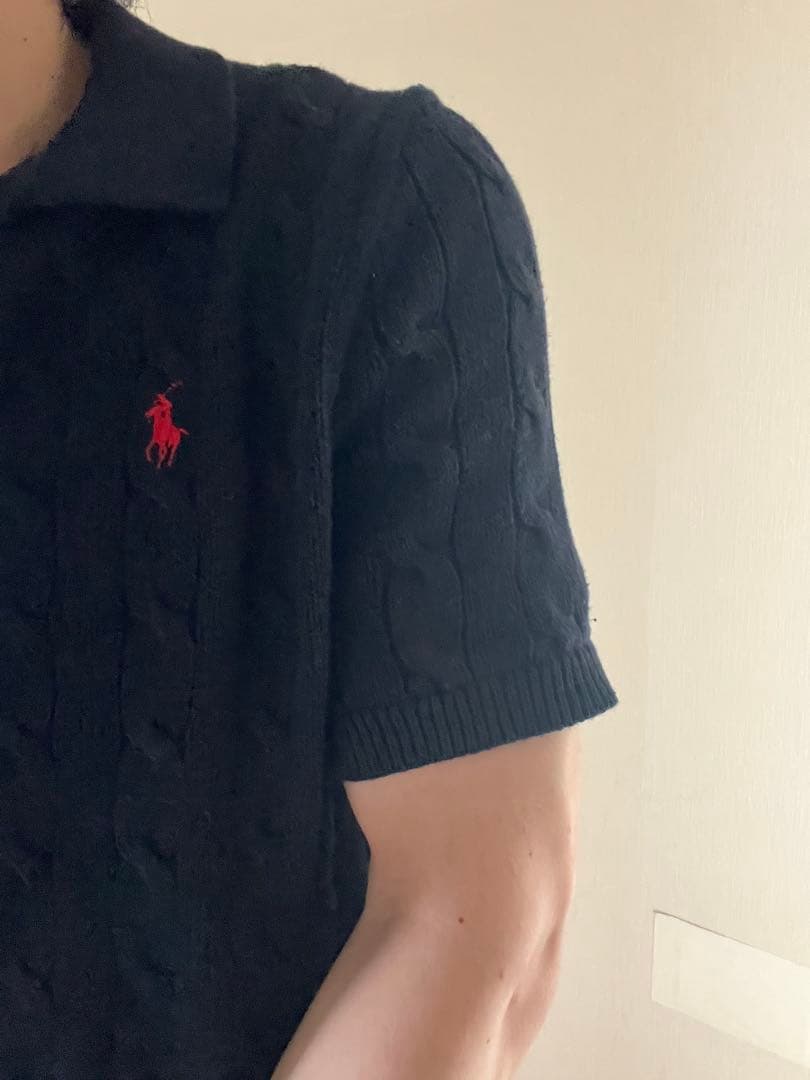 POLO RALPH LAUREN ケーブルニット コットン ポロカラー