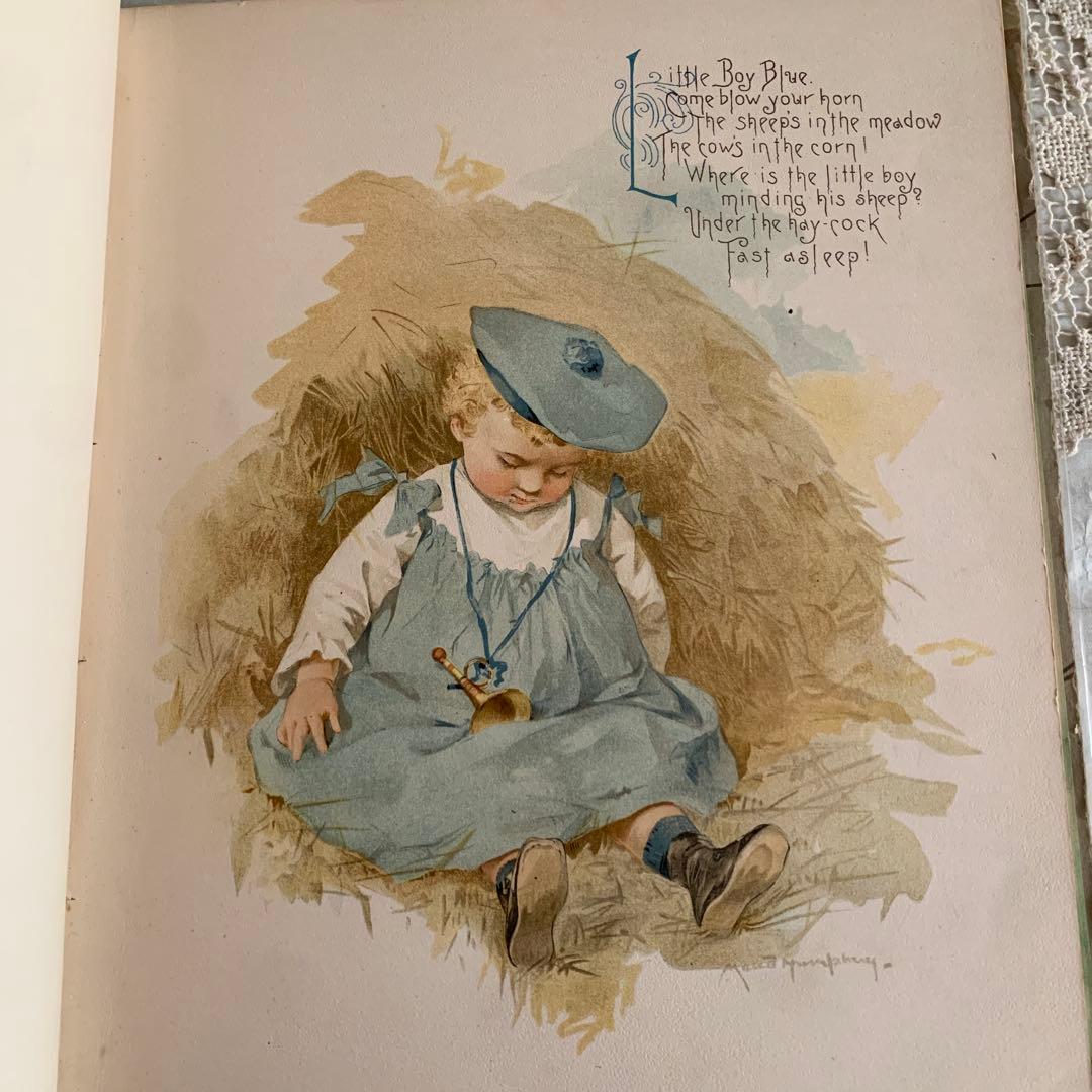 超稀少1891年アンティーク美しい挿絵の絵本マザーグース洋書モードハンフリー古書