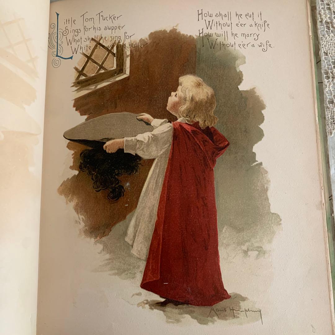 超稀少1891年アンティーク美しい挿絵の絵本マザーグース洋書モードハンフリー古書