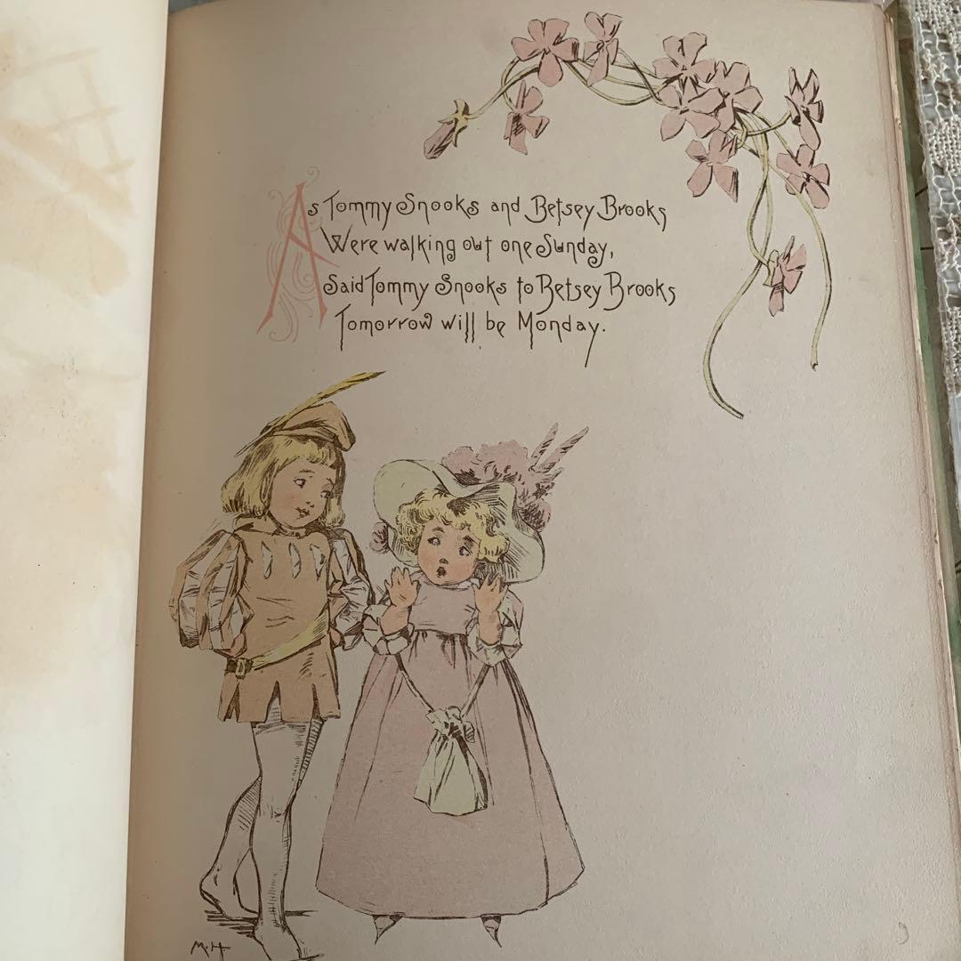 超稀少1891年アンティーク美しい挿絵の絵本マザーグース洋書モードハンフリー古書