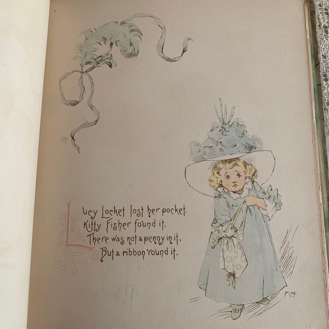超稀少1891年アンティーク美しい挿絵の絵本マザーグース洋書モードハンフリー古書