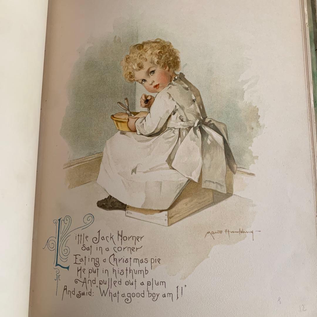 超稀少1891年アンティーク美しい挿絵の絵本マザーグース洋書モードハンフリー古書