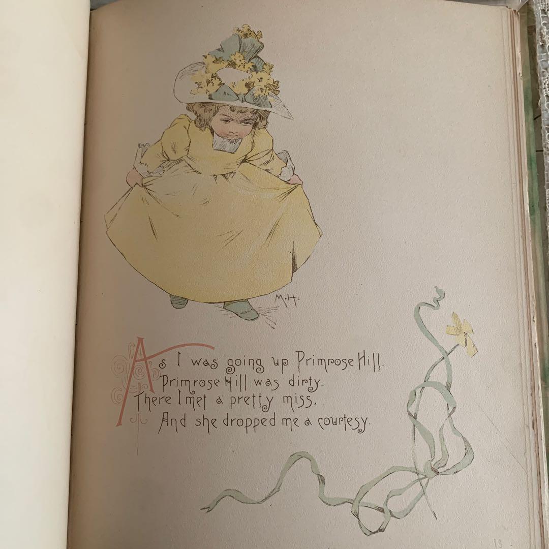 超稀少1891年アンティーク美しい挿絵の絵本マザーグース洋書モードハンフリー古書